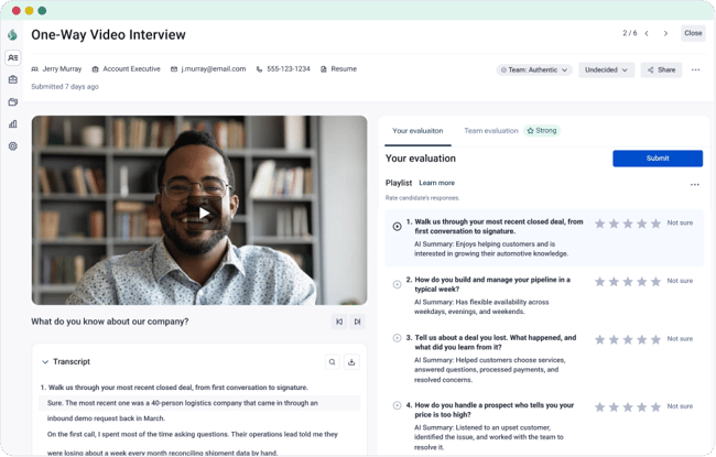 One-Way Video Interviews: Assessment Viewer